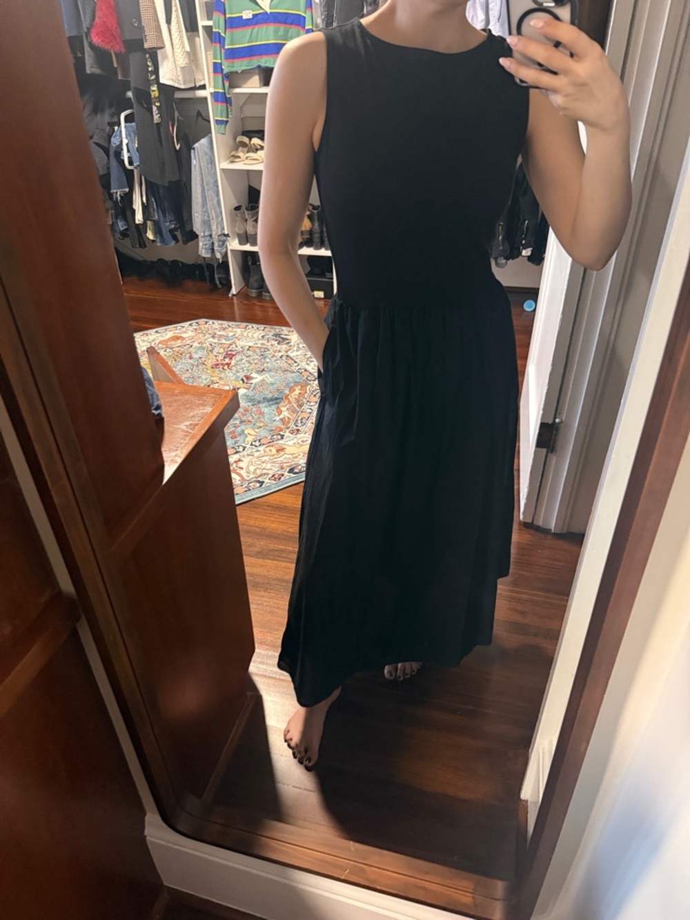 GAP Black Sleeveless Maxi Dress